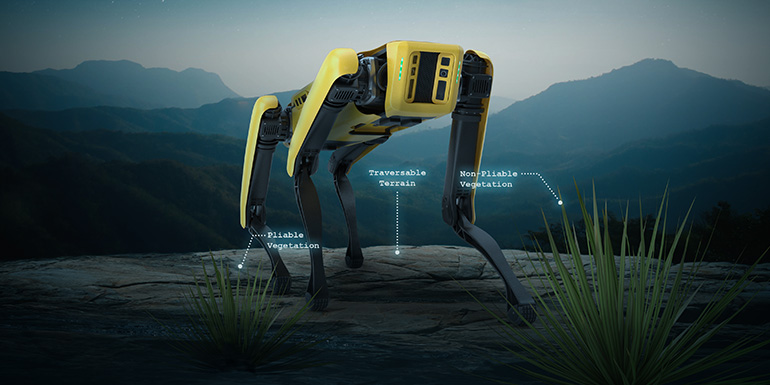 BostonDynamics Spot with readings of what is considered hazardous to autonomous robot