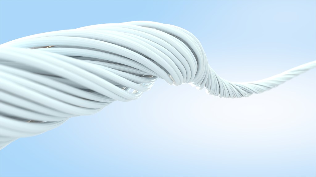 Many tiny fibers twisted together into one larger strand