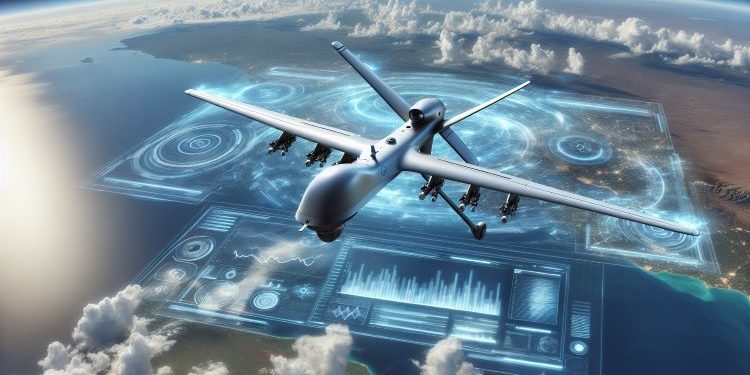 An autonomous vehicle flying in space